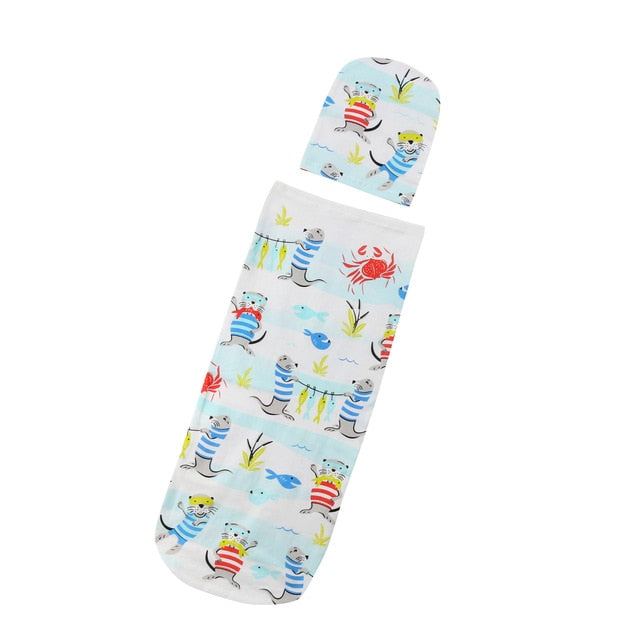 Newborn Baby Blankets Printed Newborn Infant Baby Boys Girls Sleeping Swaddle with Hats-E-Free Shipping at meselling99