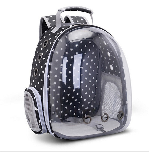 Pet Cat outdoor Transparent Bag Venting hole Astronaut Space Capsule Puppy Travel-Black little star-Free Shipping at meselling99