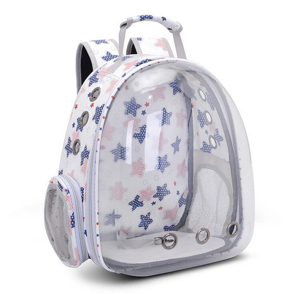 Pet Cat outdoor Transparent Bag Venting hole Astronaut Space Capsule Puppy Travel-White little star-Free Shipping at meselling99