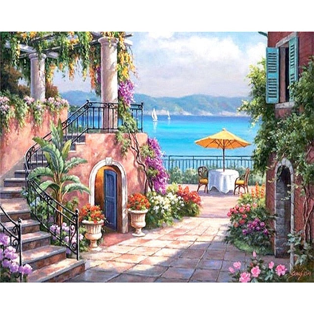 Paint By Numbers For Adults/ Children Harbor Landscape Oil Painting Drawing On Canvas-99372-10x15cm no frame-Free Shipping at meselling99