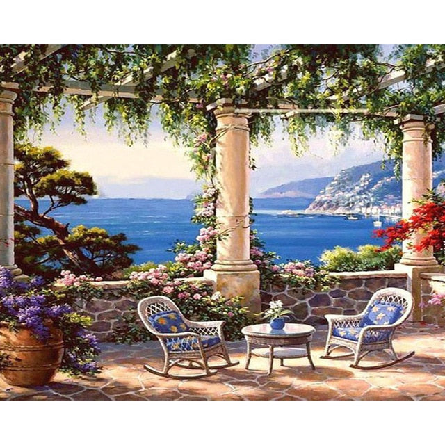 Paint By Numbers For Adults/ Children Harbor Landscape Oil Painting Drawing On Canvas-99426-40x50cm no frame-Free Shipping at meselling99