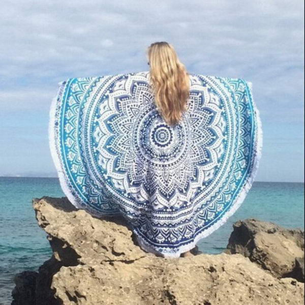 Summer Beach Towel Bikini Shawl Tassel Bohemia Mats Yoga Mat Home Textile-07-150cm-United States-Free Shipping at meselling99