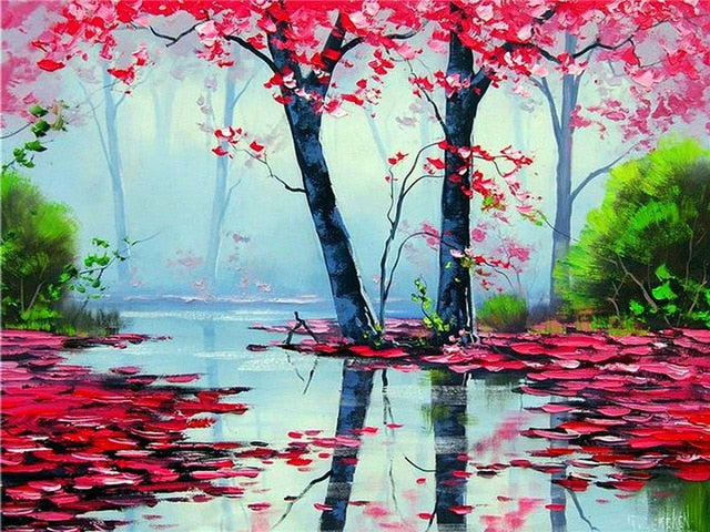DIY 50x40cm Paint By Numbers For Landscapes Home Decoration Oil Painting-SZGD804-50X40cm No Frame-Free Shipping at meselling99