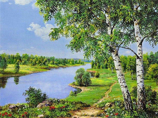 DIY 50x40cm Paint By Numbers For Landscapes Home Decoration Oil Painting-SZGD806-50X40cm No Frame-Free Shipping at meselling99