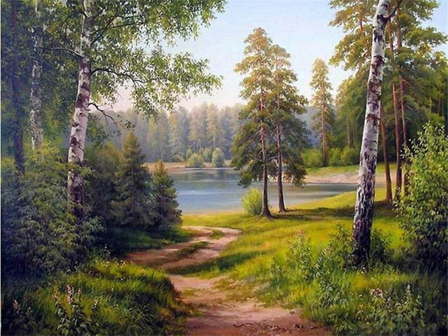 DIY 50x40cm Paint By Numbers For Landscapes Home Decoration Oil Painting-SZGD808-50X40cm No Frame-Free Shipping at meselling99