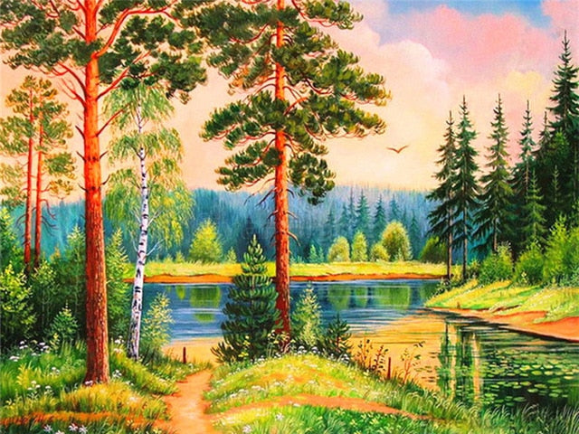 DIY 50x40cm Paint By Numbers For Landscapes Home Decoration Oil Painting-SZGD817-50X40cm No Frame-Free Shipping at meselling99