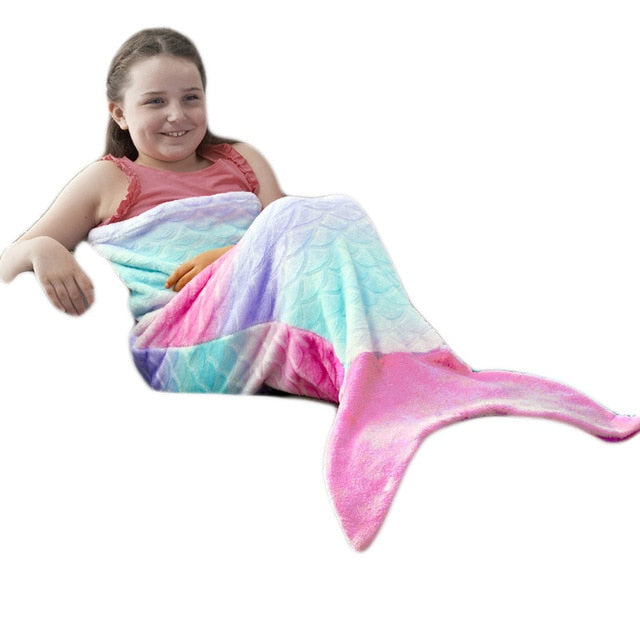 Shark Mermaid Tail Blanket Children Kids Mermaid Blanket-15-150x50cm-Free Shipping at meselling99