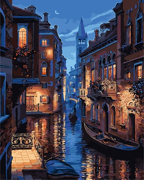 Meselling99 Painting By Numbers Scenery DIY Oil Coloring By Numbers Street Landscape Canvas Paint Art Pictures-SZYH6176-40X50cm No Frame-Free Shipping at meselling99