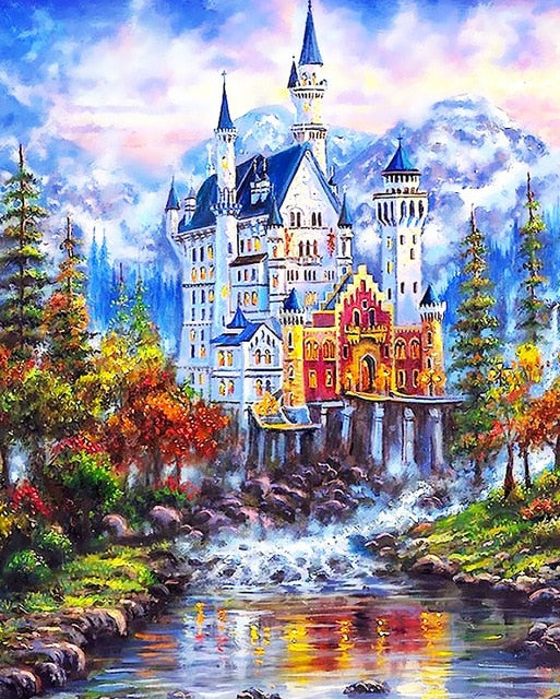 Meselling99 Painting By Numbers Scenery DIY Oil Coloring By Numbers Street Landscape Canvas Paint Art Pictures-SZYH6063-40X50cm No Frame-Free Shipping at meselling99