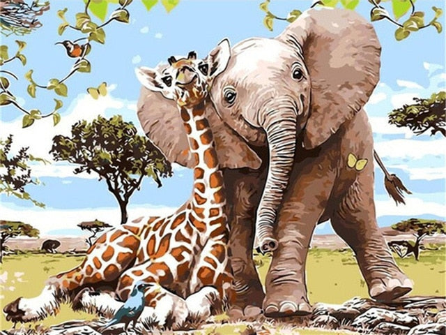 Meselling99 Animals Oil Painting By Numbers For Adults Paints By Number Canvas Painting Kits 50x40cm DIY Gift Home Decor-SZGD774-50X40cm No Frame-Free Shipping at meselling99