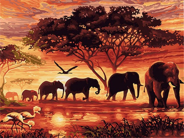 Meselling99 Animals Oil Painting By Numbers For Adults Paints By Number Canvas Painting Kits 50x40cm DIY Gift Home Decor-SZGD778-50X40cm No Frame-Free Shipping at meselling99