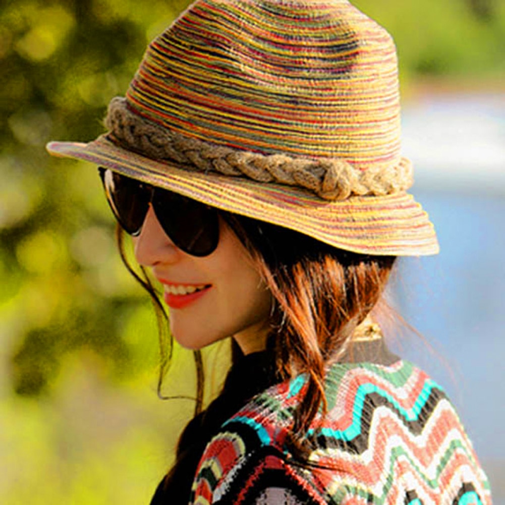 Fashion Women's Summer Straw Hat Seaside Beach Casual Cap--Free Shipping at meselling99