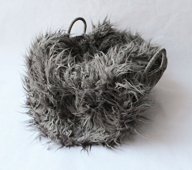 50*80cm Newborn Faux Fur Wrap Photography Prop Blanket-Gray-Free Shipping at meselling99