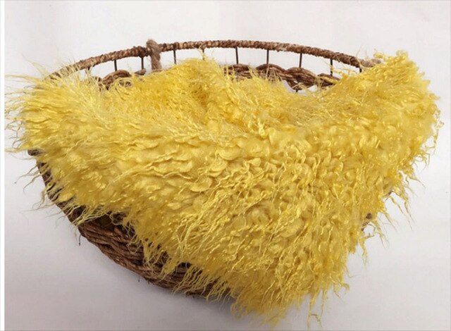 50*80cm Newborn Faux Fur Wrap Photography Prop Blanket-Yellow-Free Shipping at meselling99