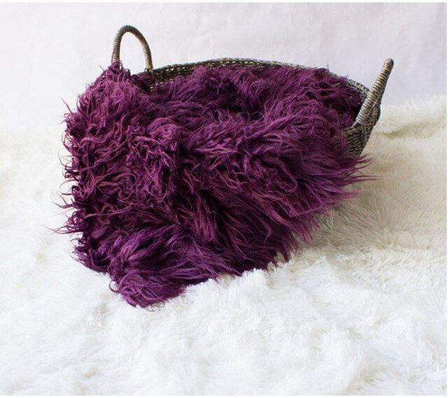 50*80cm Newborn Faux Fur Wrap Photography Prop Blanket-Purple-Free Shipping at meselling99