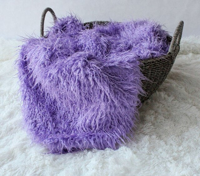50*80cm Newborn Faux Fur Wrap Photography Prop Blanket-Lavender-Free Shipping at meselling99