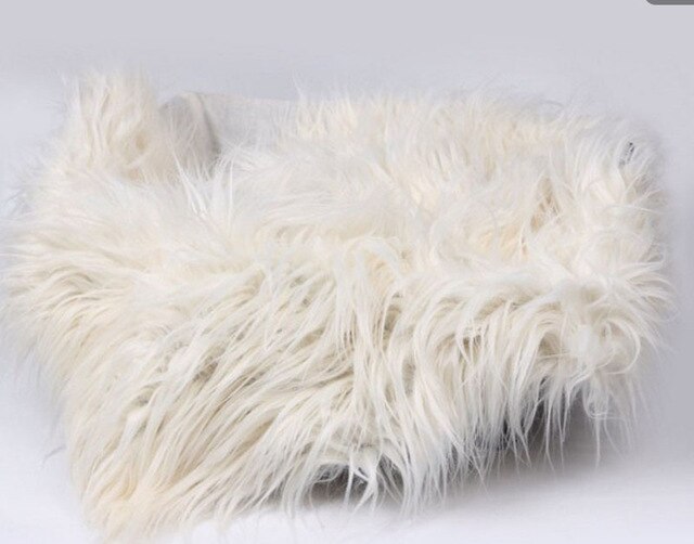 50*80cm Newborn Faux Fur Wrap Photography Prop Blanket-Beige-Free Shipping at meselling99