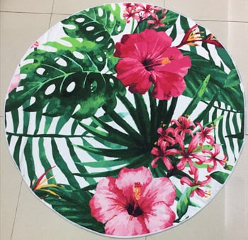 New Round Beach Towel 120cm Bath Towels Printed Summer-Black-Free Shipping at meselling99