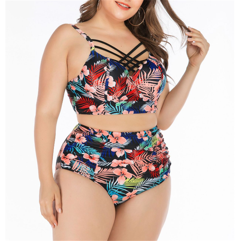 Women Plus Size Two Pieces Bikini Set Swimdress Tankini Swimwear Beach Swimsuit--Free Shipping at meselling99