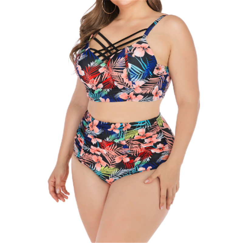 Women Plus Size Two Pieces Bikini Set Swimdress Tankini Swimwear Beach Swimsuit--Free Shipping at meselling99