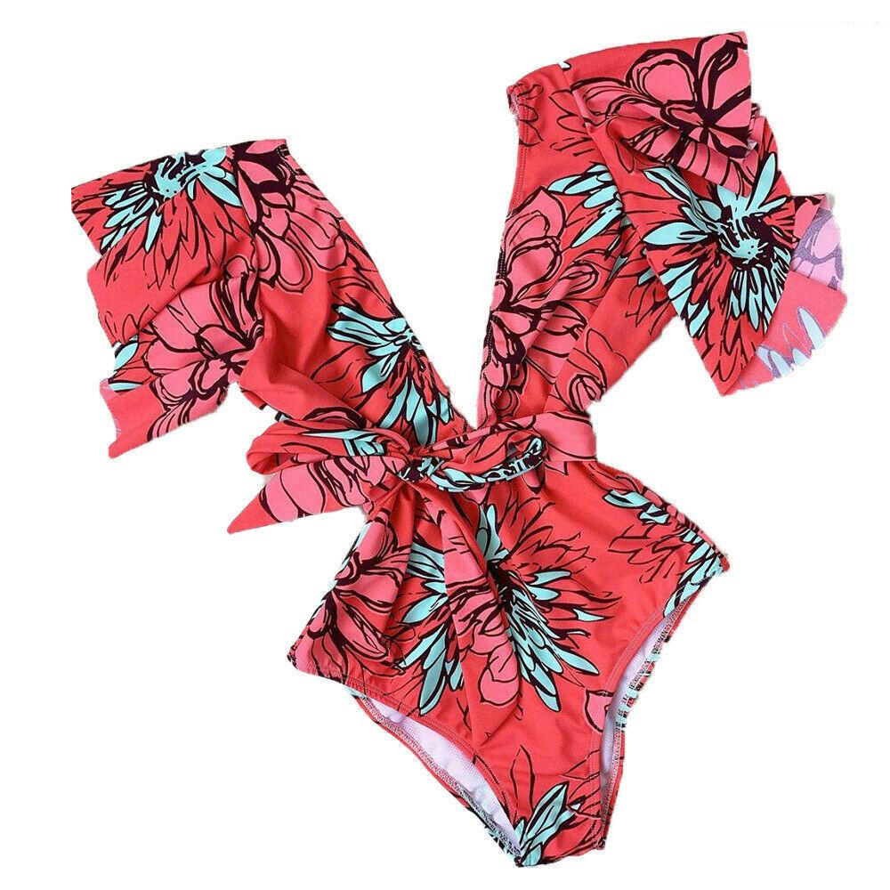 Ruffle Flower Women's One Piece Monokini Bathing Suit Swimwear Beach Swimsuit--Free Shipping at meselling99