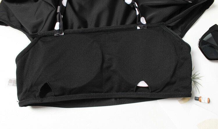 Womens Plus Size Swimwear Bathing Suit Ruffle Padded Bra Bikini Set Swimsuit--Free Shipping at meselling99