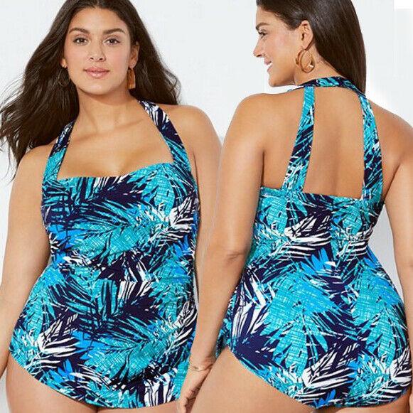 Womens Plus Size Swimwear Bikini Monokini Swimsuit Large Bathing Suit Padded--Free Shipping at meselling99