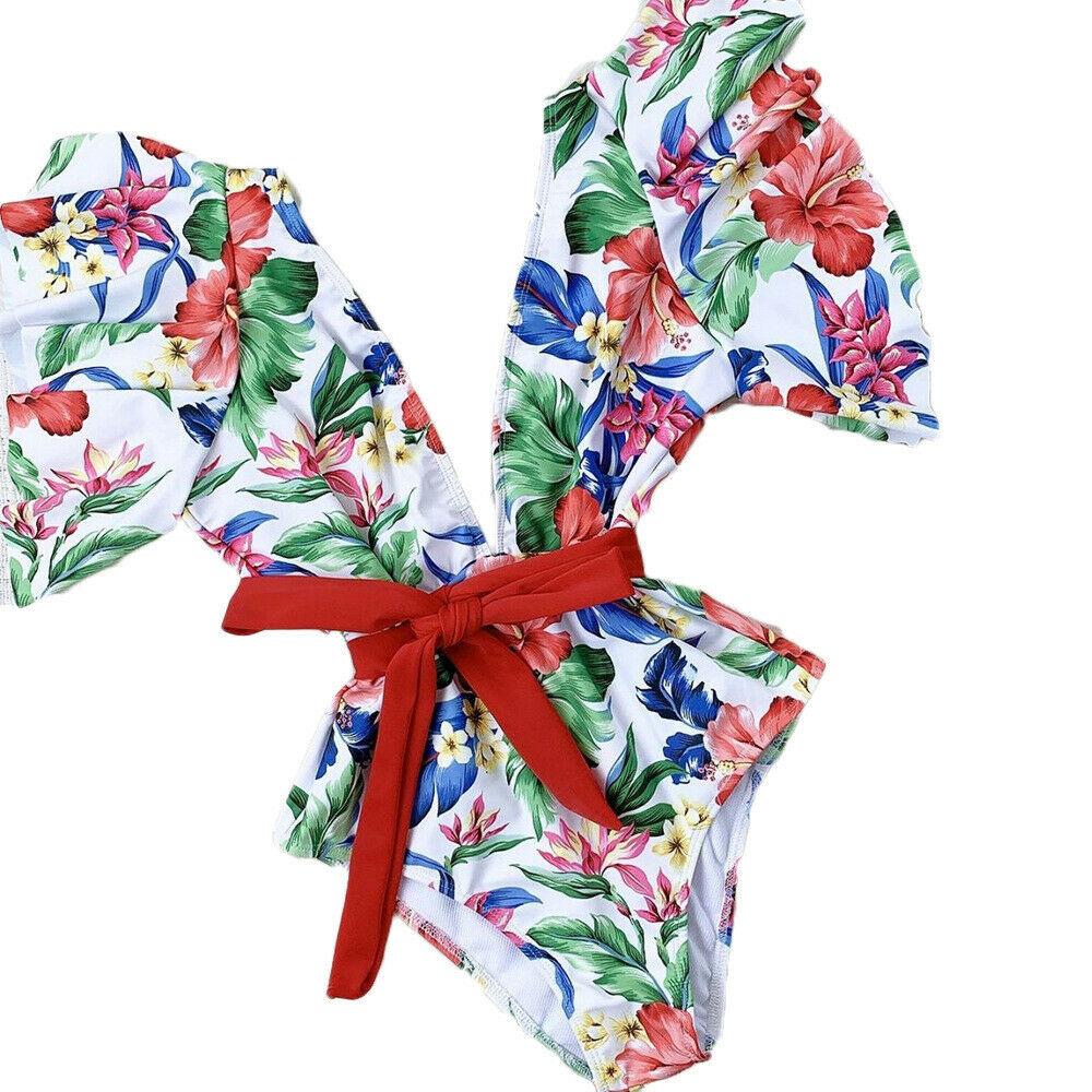 Ruffle Flower Women's One Piece Monokini Bathing Suit Swimwear Beach Swimsuit--Free Shipping at meselling99