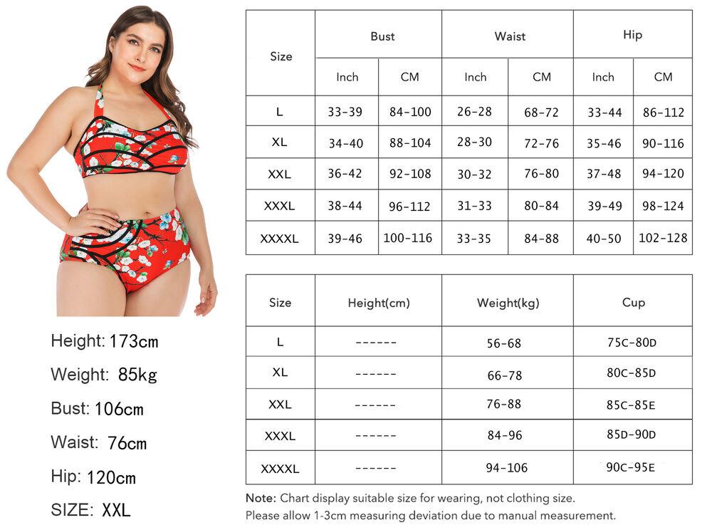 Women Plus Size Flower Swimwear Large Swimsuit Bathing Suit Bikini Set Beachwear--Free Shipping at meselling99