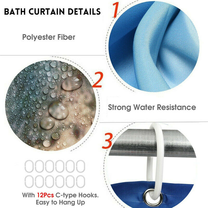 Mermaid Shower Curtain Bathroom Rug Set Bath Mat Non-Slip Toilet Lid Cover--Free Shipping at meselling99
