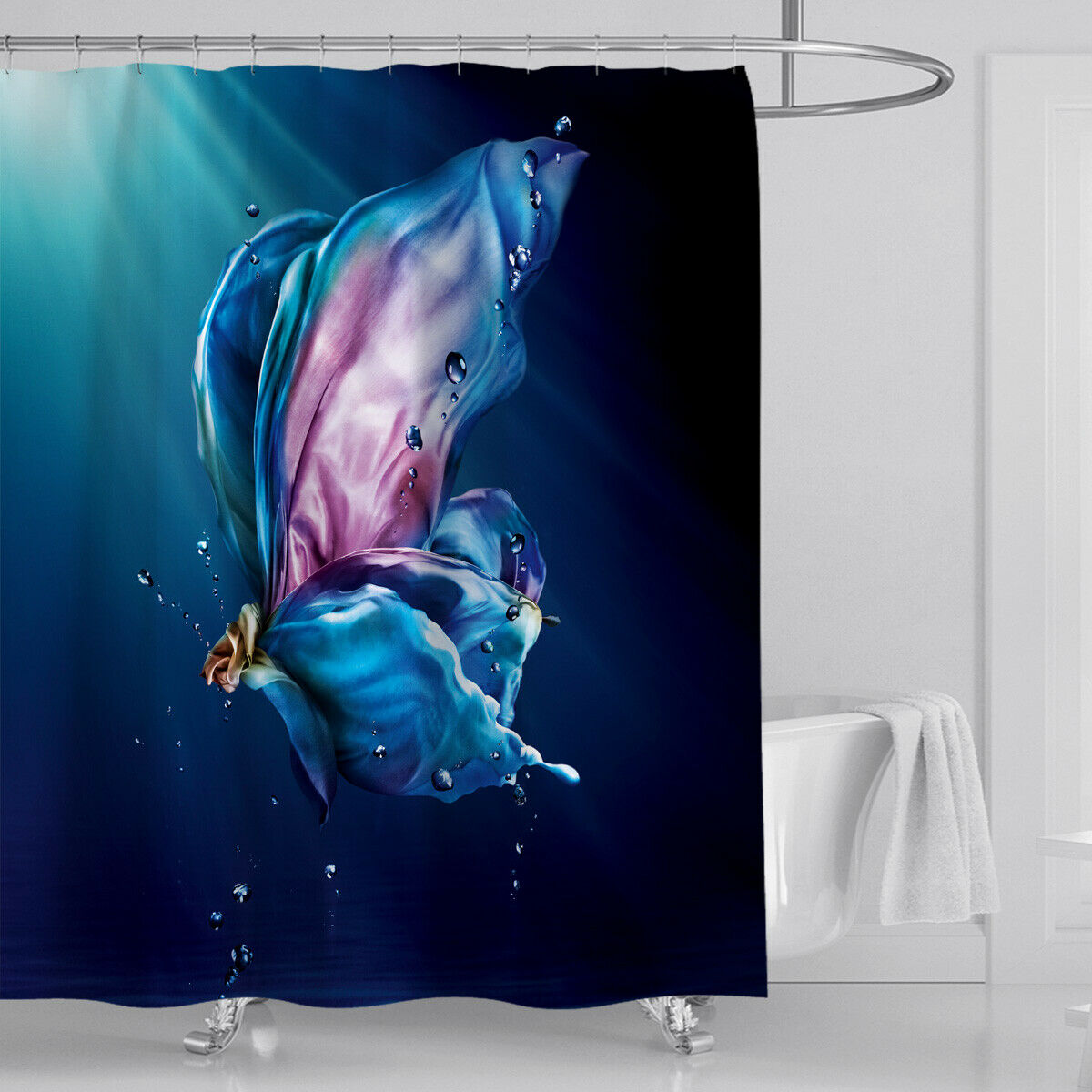 Butterfly Shower Curtain Set Bathroom Rug Bath Mat Non-Slip Toilet Lid Cover--Free Shipping at meselling99