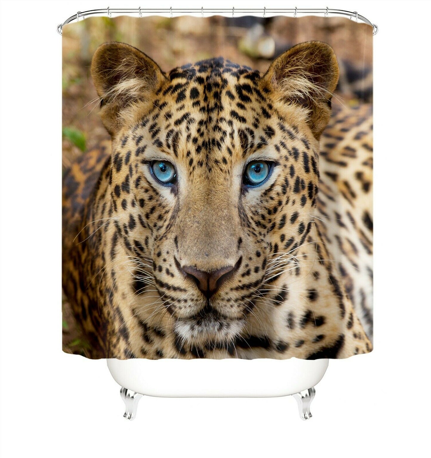 Leopard Shower Curtain Set Thick Bathroom Rug Bath Mat Non-Slip Toilet Lid Cover-180×180cm Shower Curtain Only-Free Shipping at meselling99
