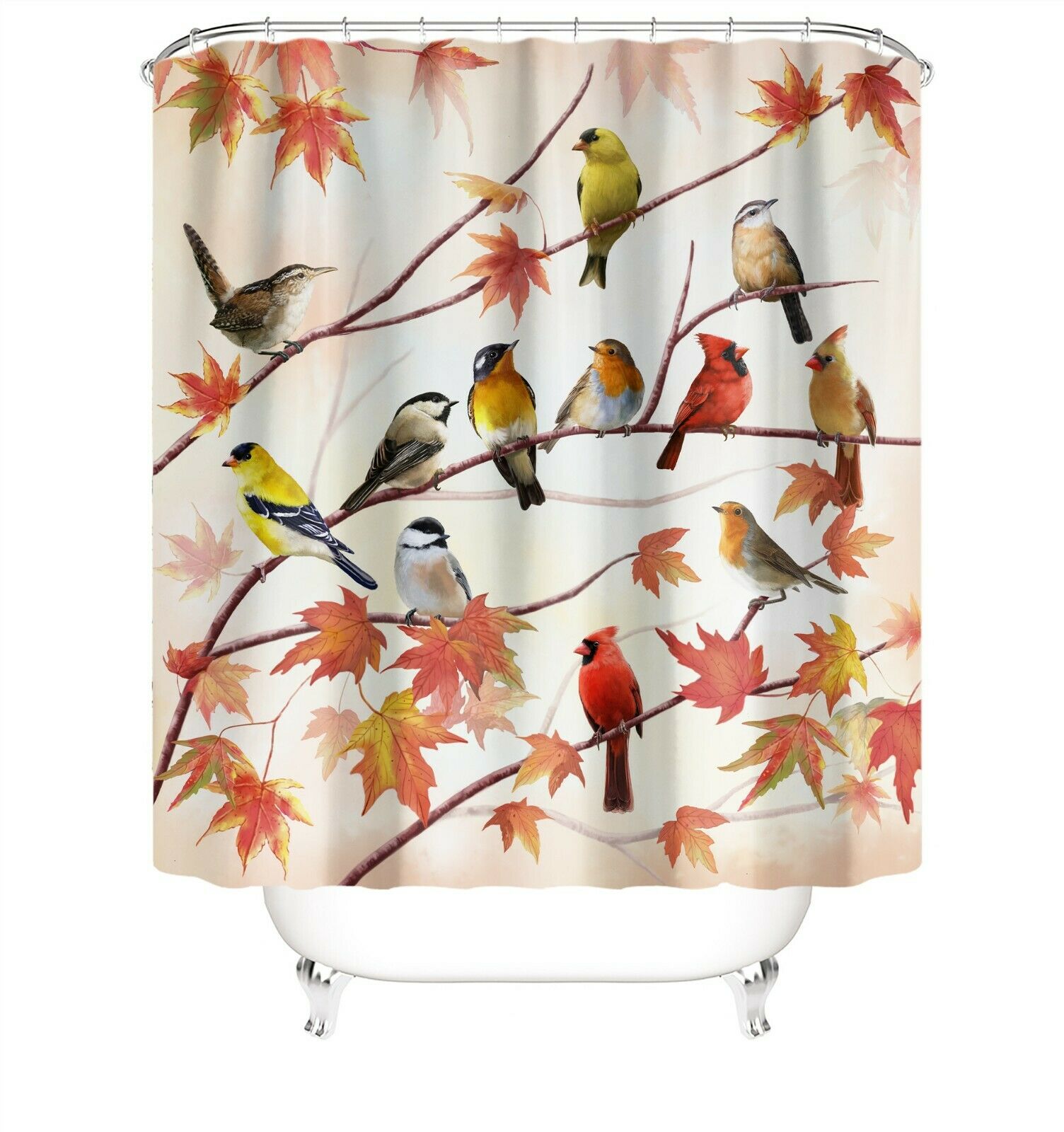 Birds Shower Curtain Bathroom Rug Set Thick Bath Mat Non-Slip Toilet Lid Cover--Free Shipping at meselling99