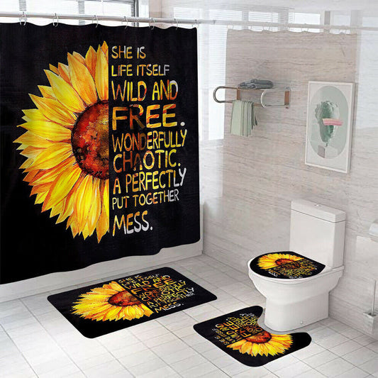 NAKED Shower Curtain Bathroom Rug Set Thick Bath Mat Non-Slip Toilet Lid Cover--Free Shipping at meselling99