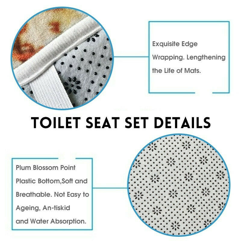 Panda Shower Curtain Bathroom Rug Set Thick Bath Mat Non-Slip Toilet Lid Cover--Free Shipping at meselling99