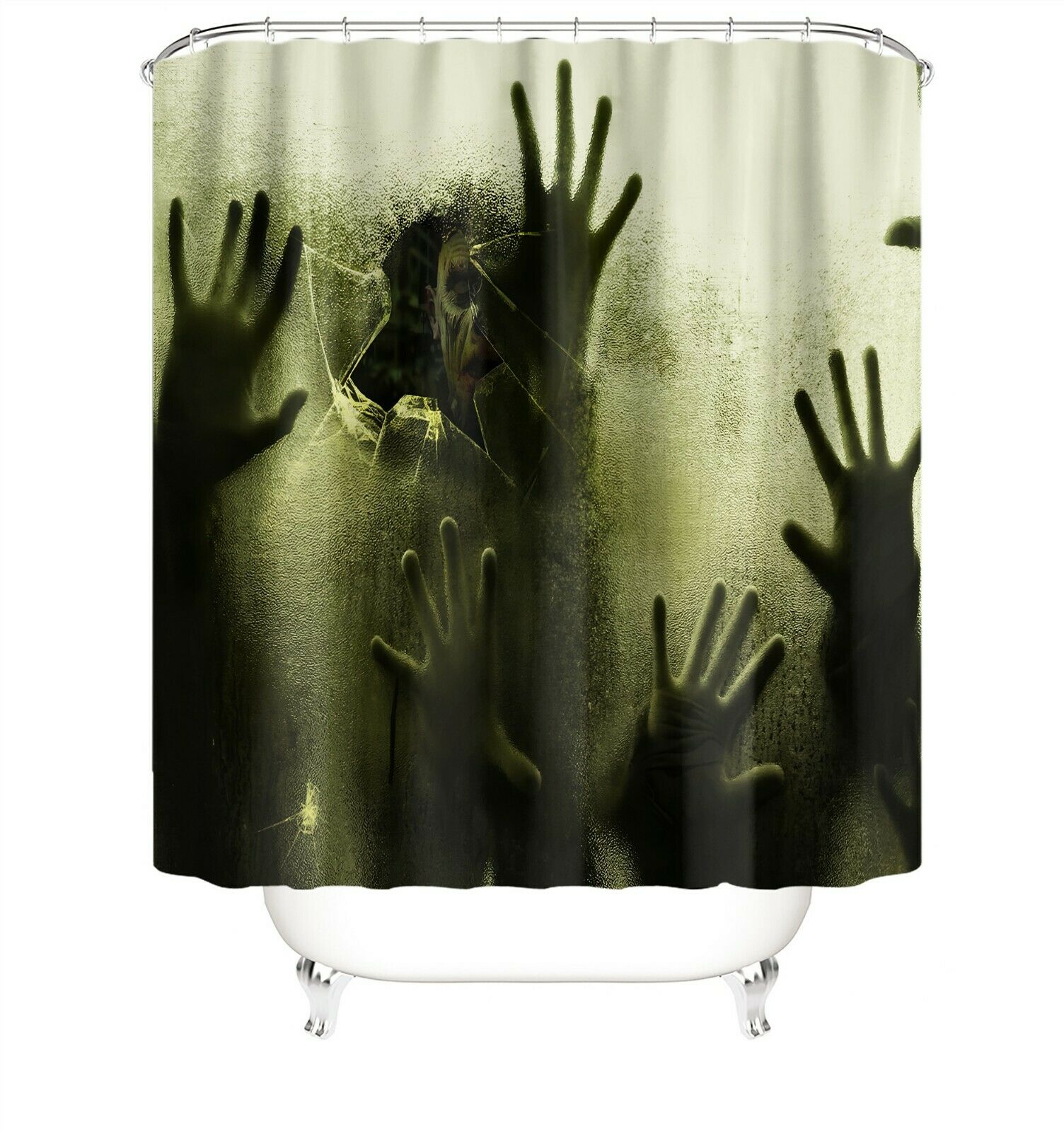 Zombie Shower Curtain Bathroom Rug Set Thick Bath Mat Non-Slip Toilet Lid Cover--Free Shipping at meselling99