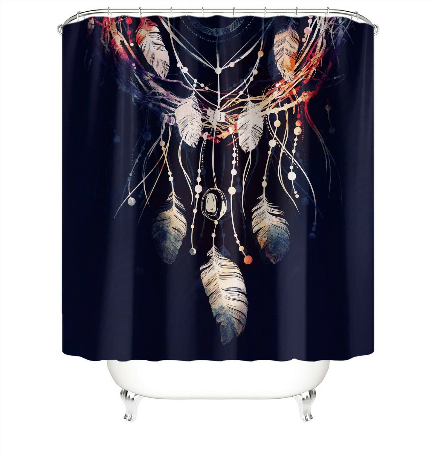 Dreamcatcher Shower Curtain Bathroom Rug Set Bath Mat Non-Slip Toilet Lid Cover-180×180cm Shower Curtain Only-Free Shipping at meselling99